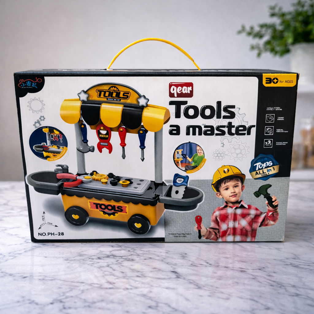 Tool Master Kids Tool Set Toy – Tools a Master 3+ Age DIY Workbench Kit with Accessories | Educational Pretend Play Construction Toy