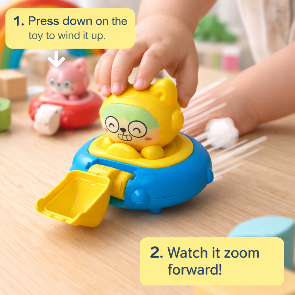 Kids Press & Go Animal Car Toy Set – Cute Cartoon Push Cars for Toddlers