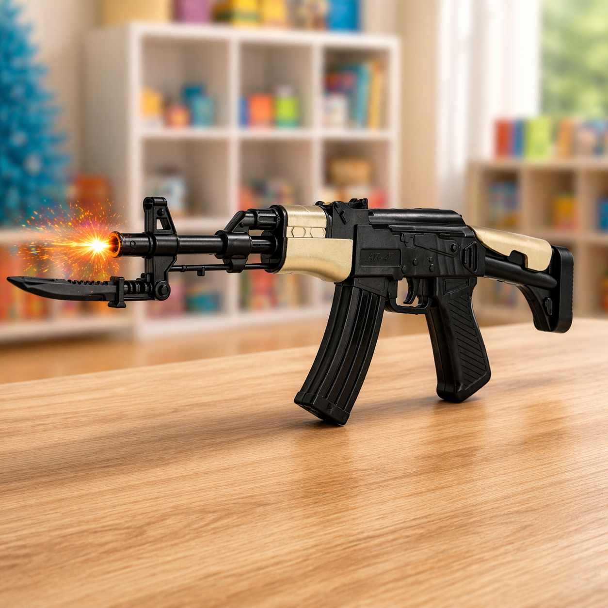 Battery Operated Toy Rifle with Sound & Light Effects | Realistic Kids Toy Gun with Detachable Magazine (Ages 5+)