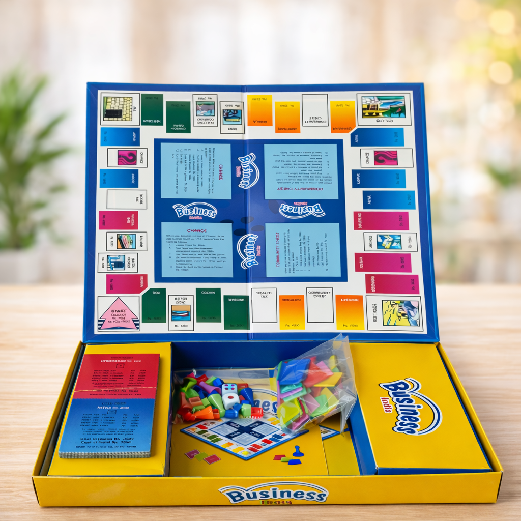 Business India Board Game for Kids & Family (2–6 Players) – Property Trading Game | Buy, Sell & Earn Strategy Game | Ages 5+