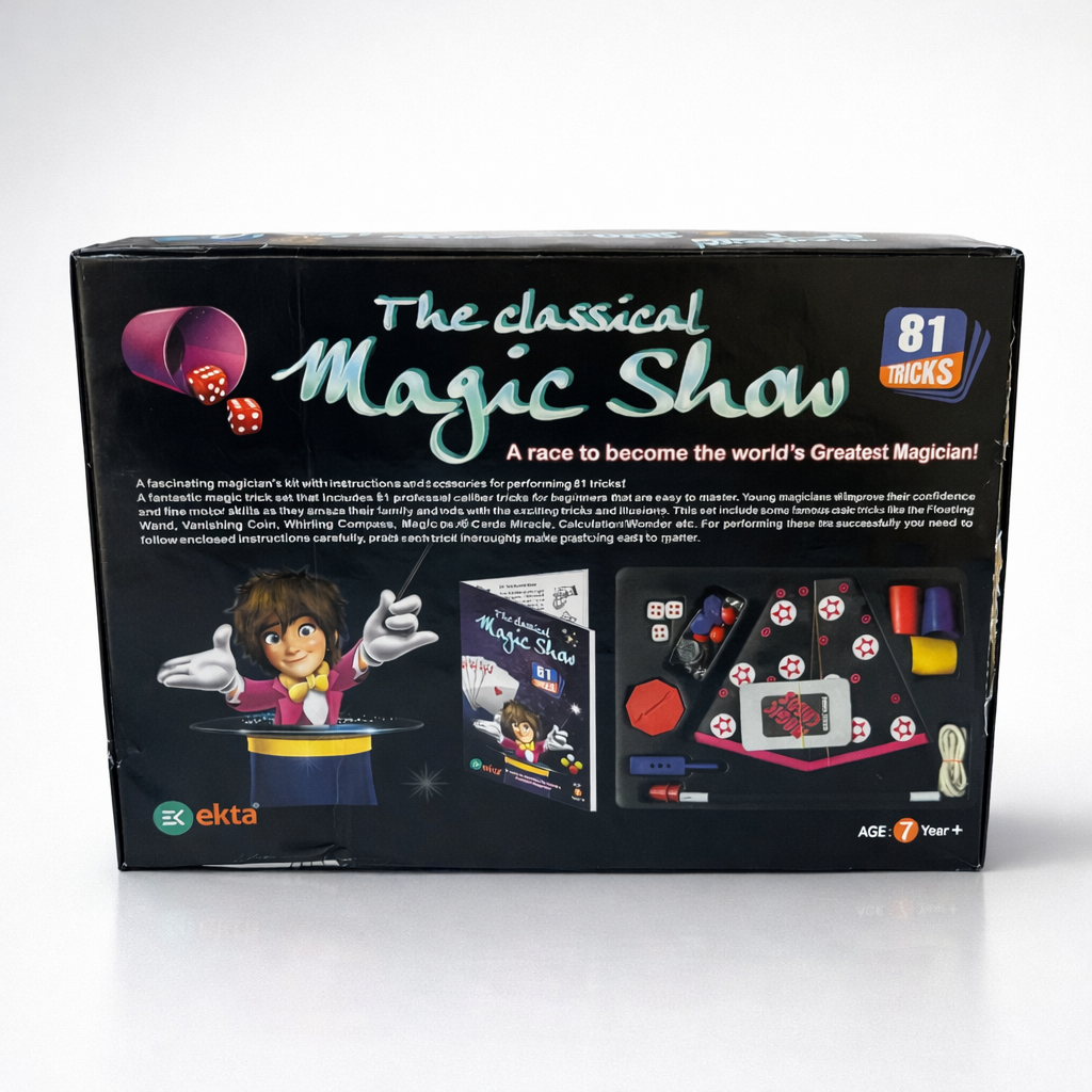 81 Tricks Magic Show Set for Kids | Complete Magic Kit with Instructions & Props | Fun Learning Activity Toy Age 7+