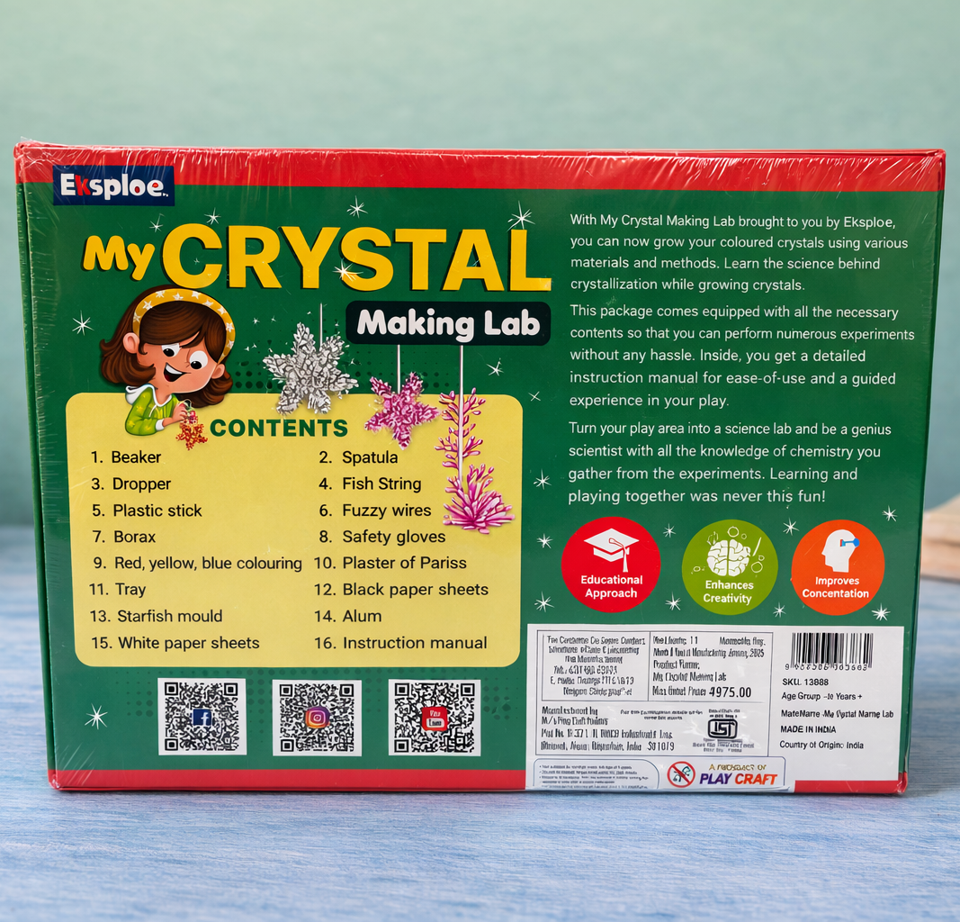 My Crystal Making Lab STEM Science Kit for Kids 8+ | DIY Crystal Growing Experiment Kit | Educational Chemistry Learning Toy with 16 Tools & Materials