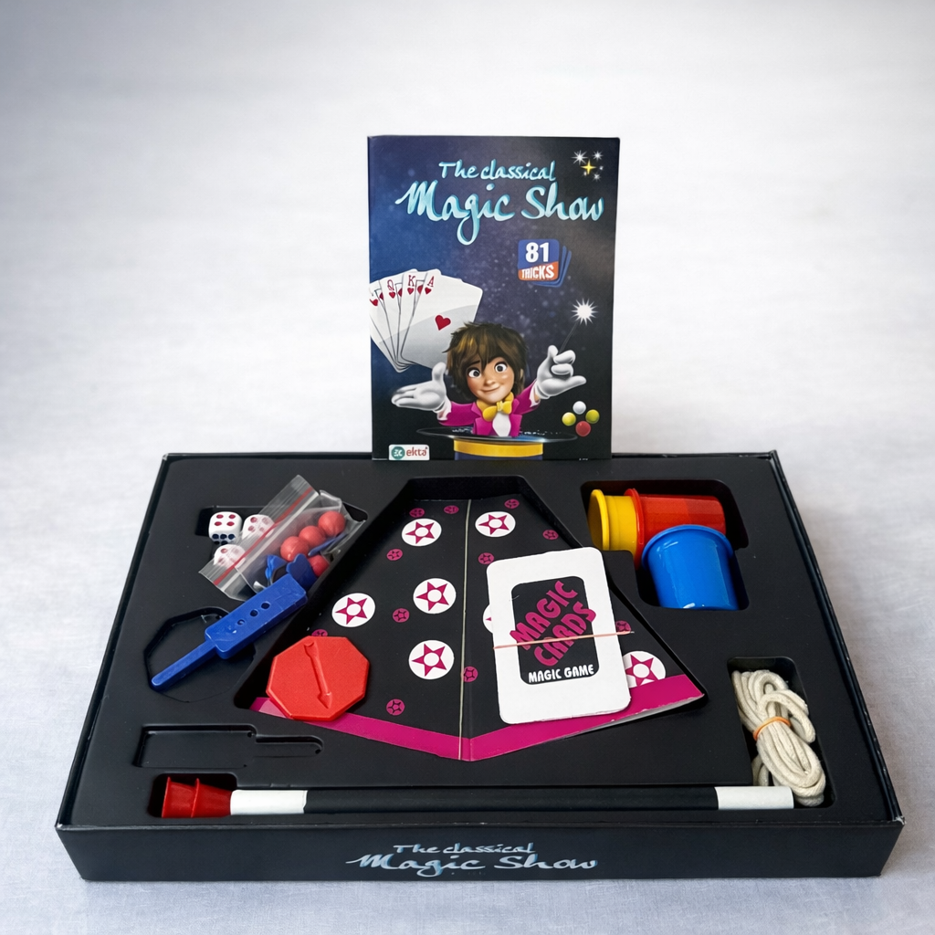 81 Tricks Magic Show Set for Kids | Complete Magic Kit with Instructions & Props | Fun Learning Activity Toy Age 7+