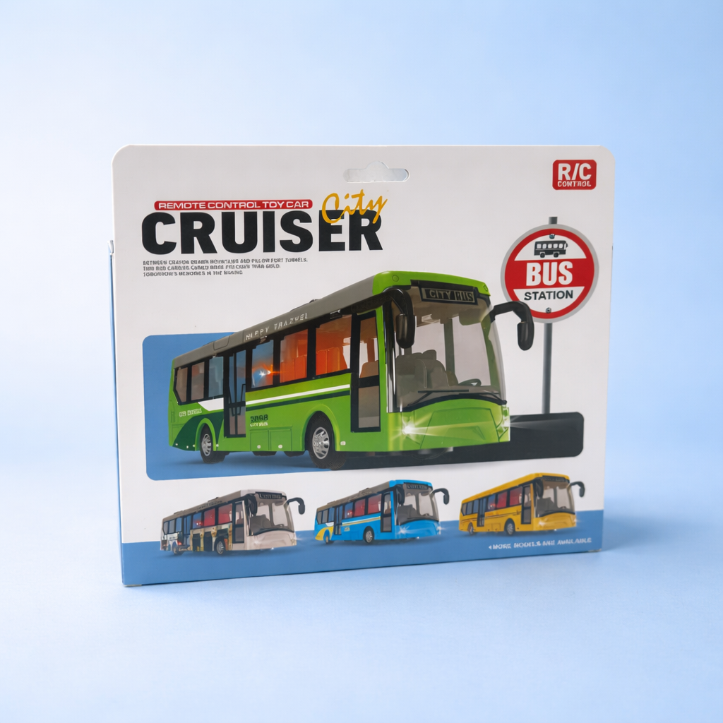 Remote Control City Bus Toy for Kids 3+ | Cruiser R/C Bus with Lights & Steering | Durable Toy Vehicle