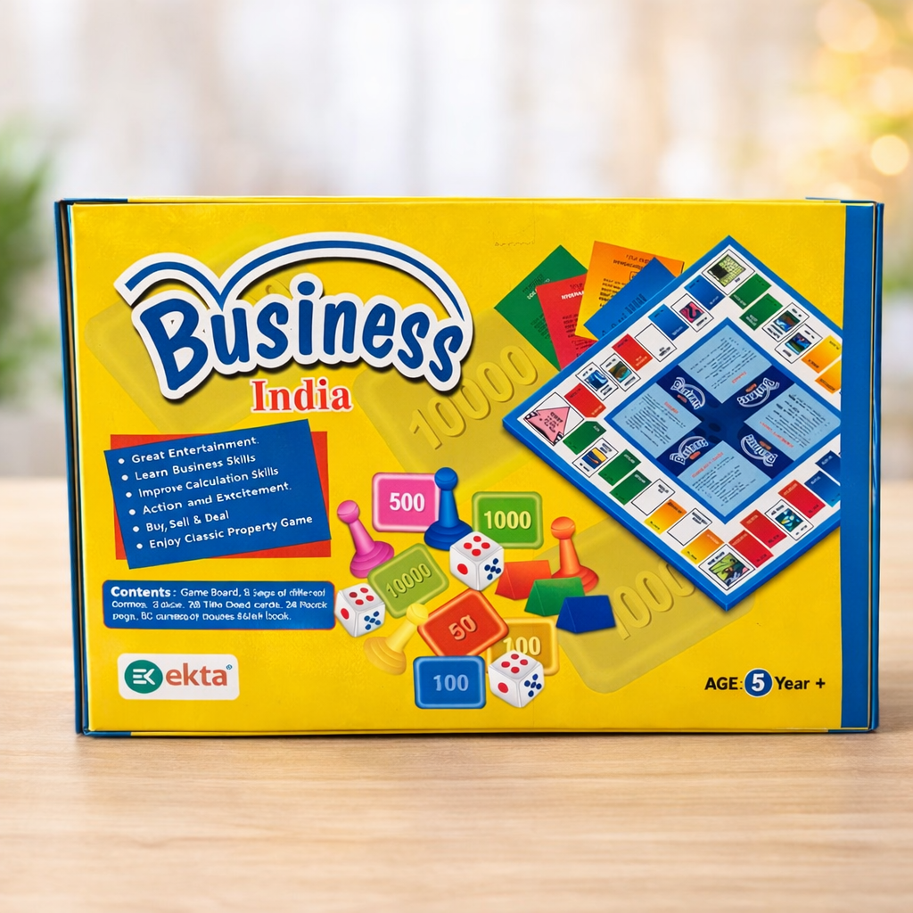 Business India Board Game for Kids & Family (2–6 Players) – Property Trading Game | Buy, Sell & Earn Strategy Game | Ages 5+